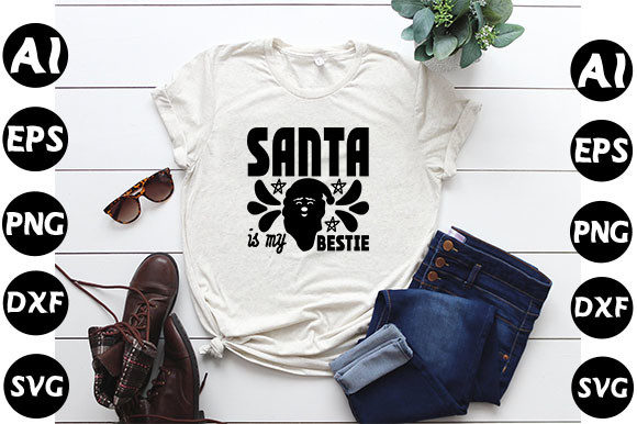 Christmas Quote Design, Santa Is My Bestie Review